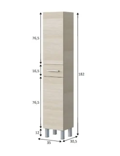 Colonna 2 ante minimal 35x182h cm rovere - Alka