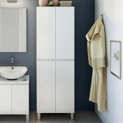 Colonna lavanderia 4 ante 60x182h cm bianco lucido - Fabian