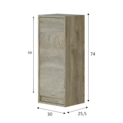 Colonna piccola sospesa bagno 30x74h cm rovere - Anabella