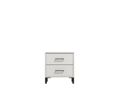 Comodino Bianco Nero un Ripiano 2 Cassetti 48x40x55h cm, Apertura Scorrevole - Combatte