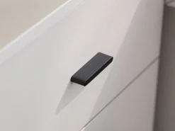 Comodino Bianco Nero un Ripiano 2 Cassetti 51.5x40x56h cm, Apertura Scorrevole - Salara