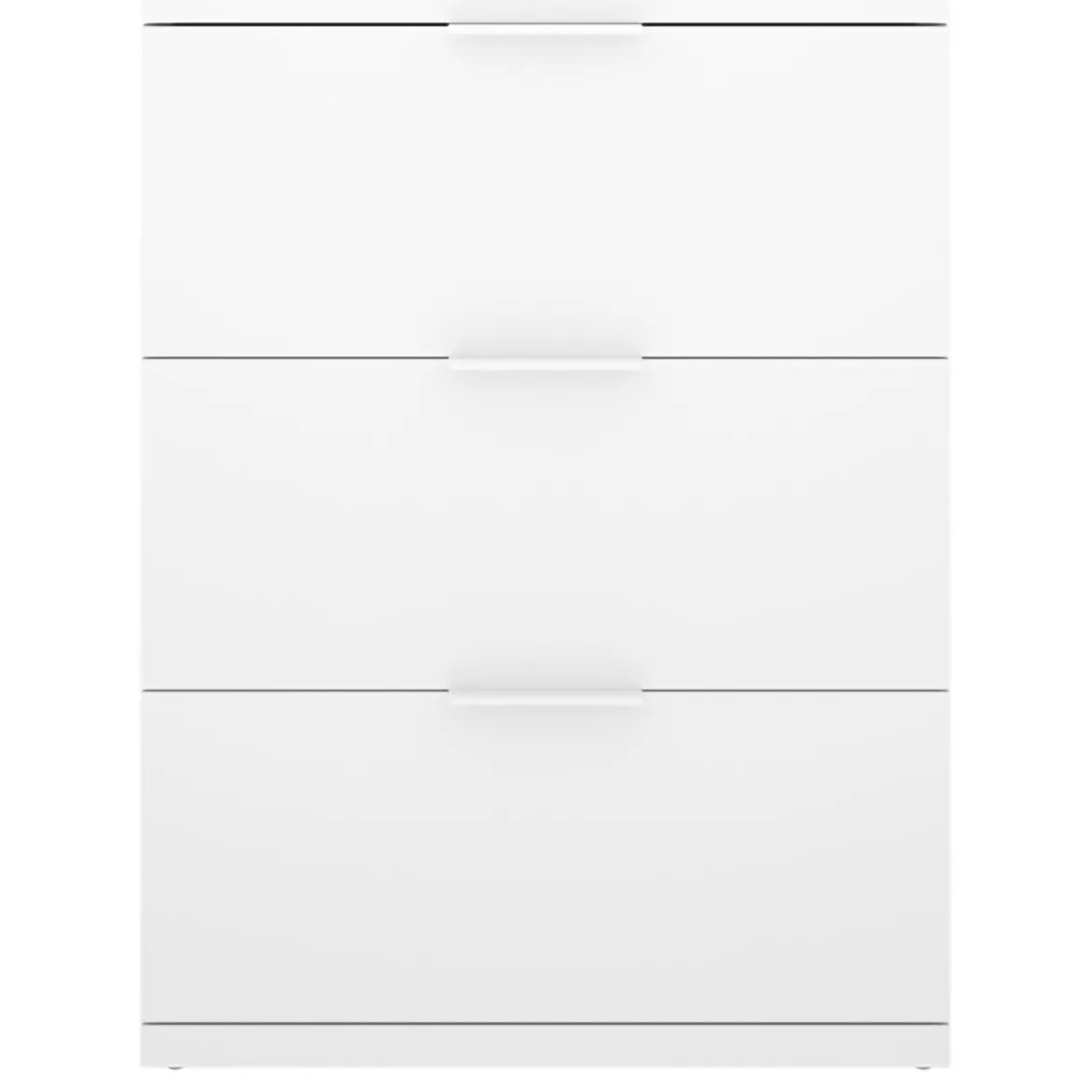Comodino Bianco un Ripiano 3 Cassetti 34x42x57h cm, Apertura Scorrevole - Blythe
