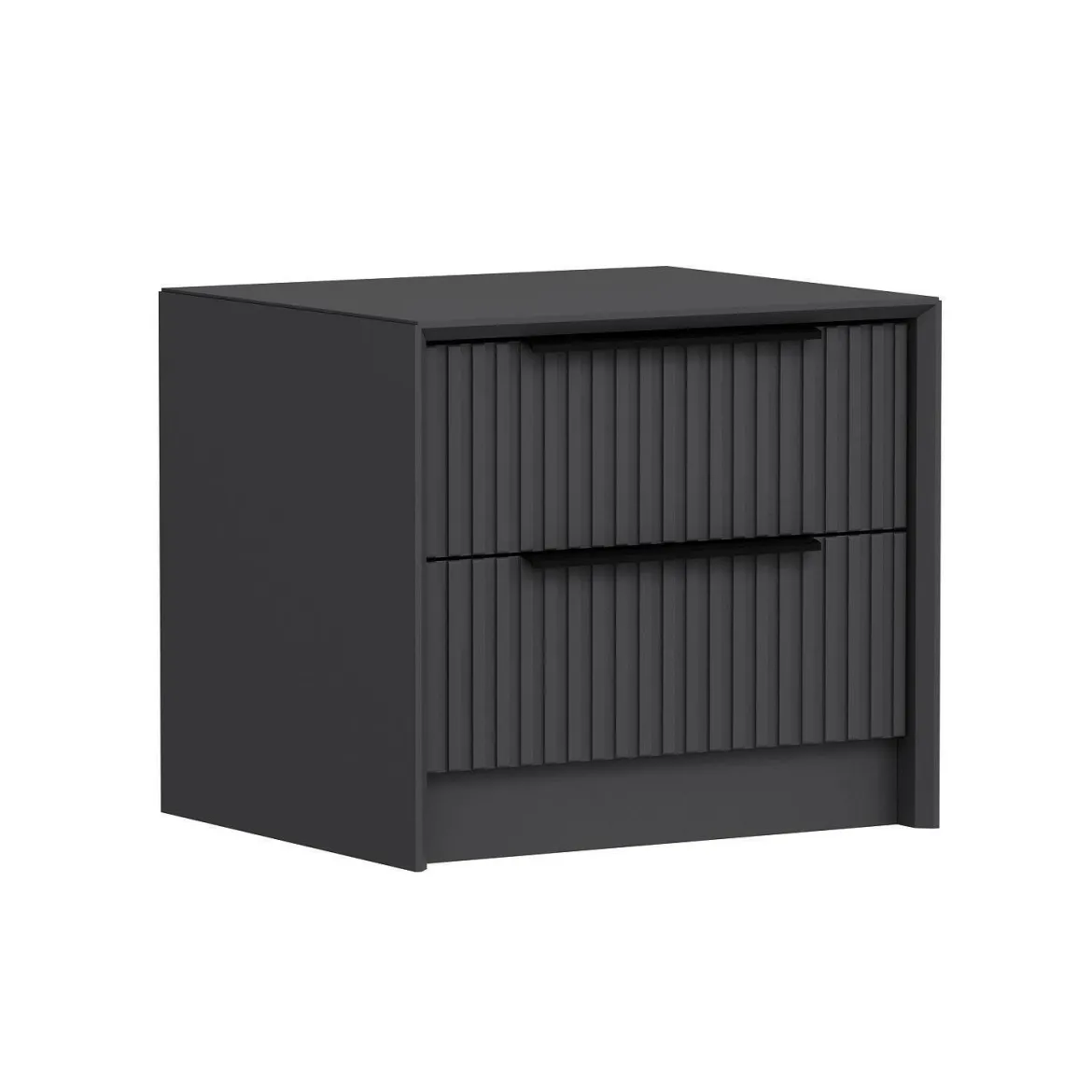 Comodino 2 cassetti antracite 45x45x53h cm - Moke