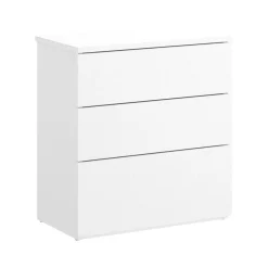 Comodino 3 cassetti bianco 52x34x58h cm - Arnold