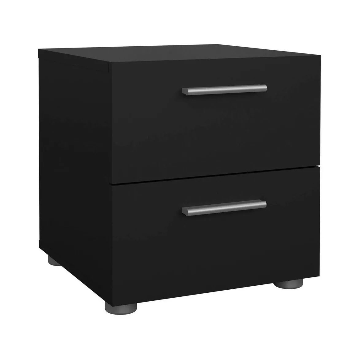 Comodino 2 cassetti nero 40x40x42h cm - Apolla