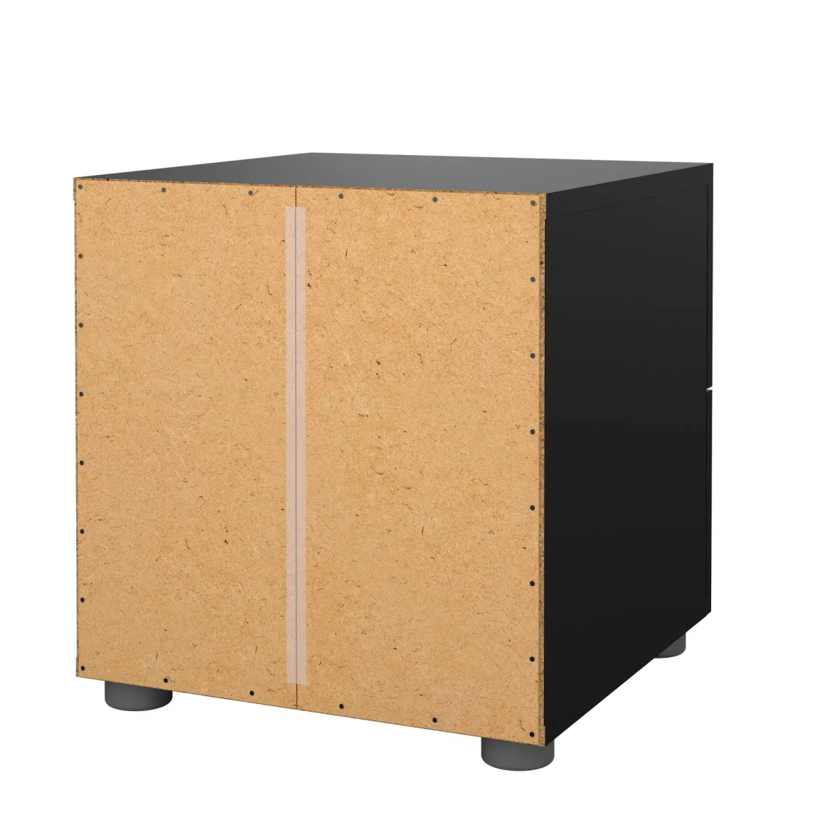 Comodino 2 cassetti nero 40x40x42h cm - Apolla