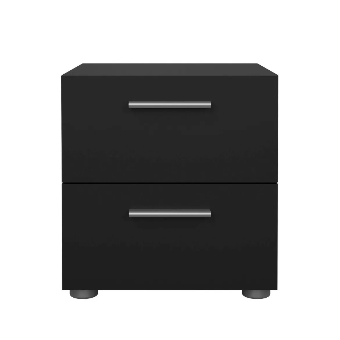 Comodino 2 cassetti nero 40x40x42h cm - Apolla