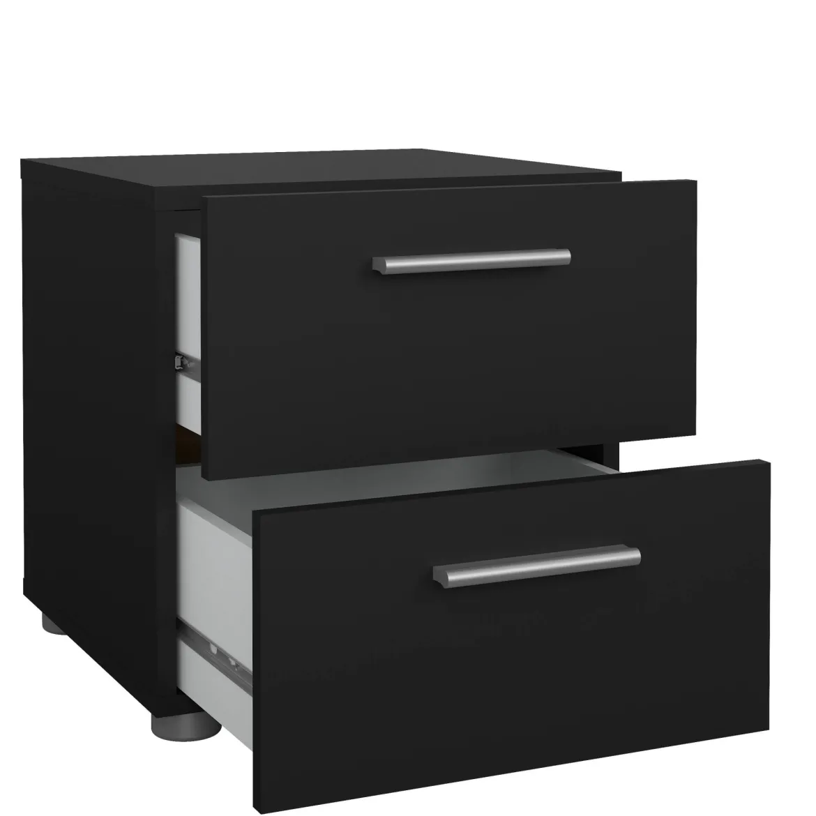 Comodino 2 cassetti nero 40x40x42h cm - Apolla