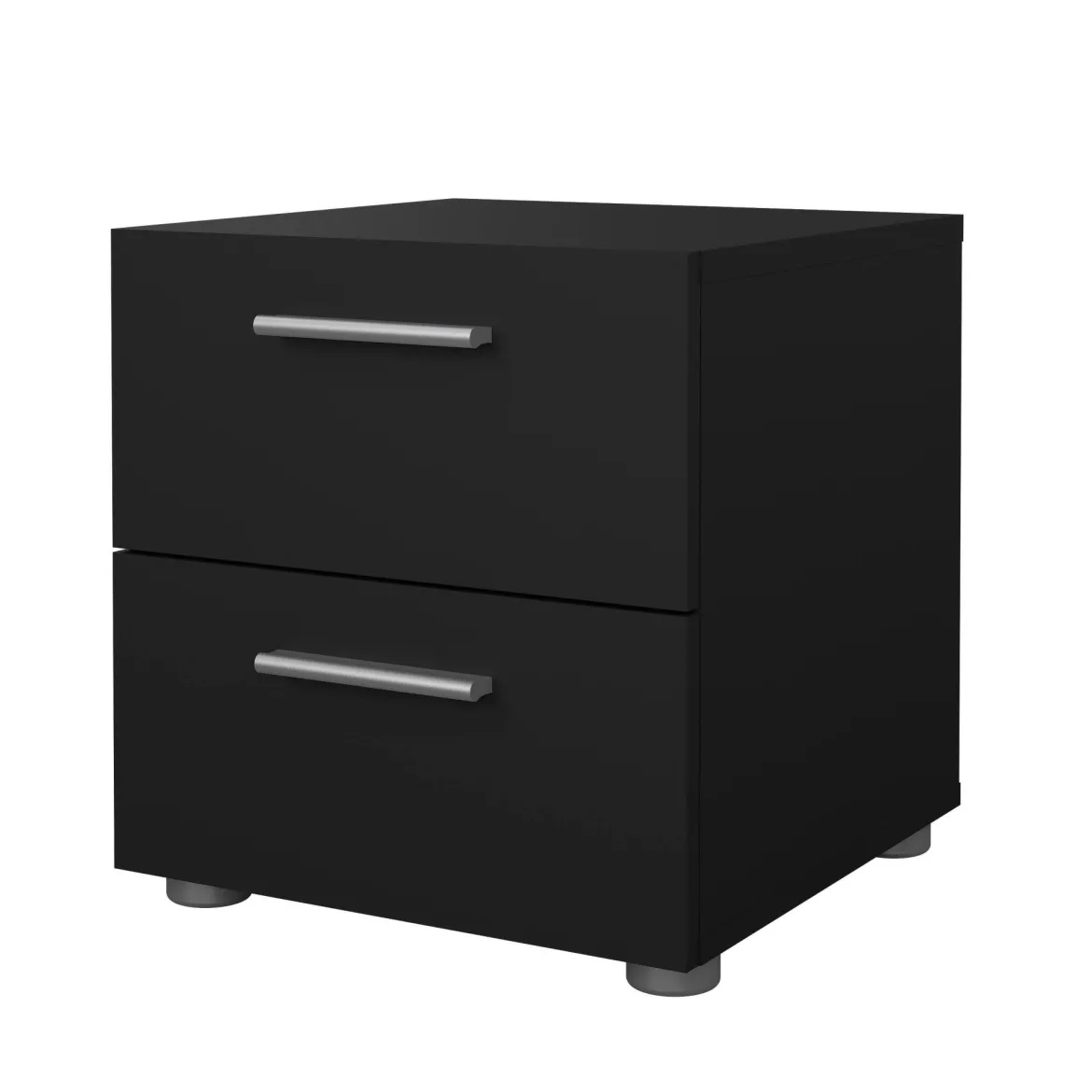 Comodino 2 cassetti nero 40x40x42h cm - Apolla