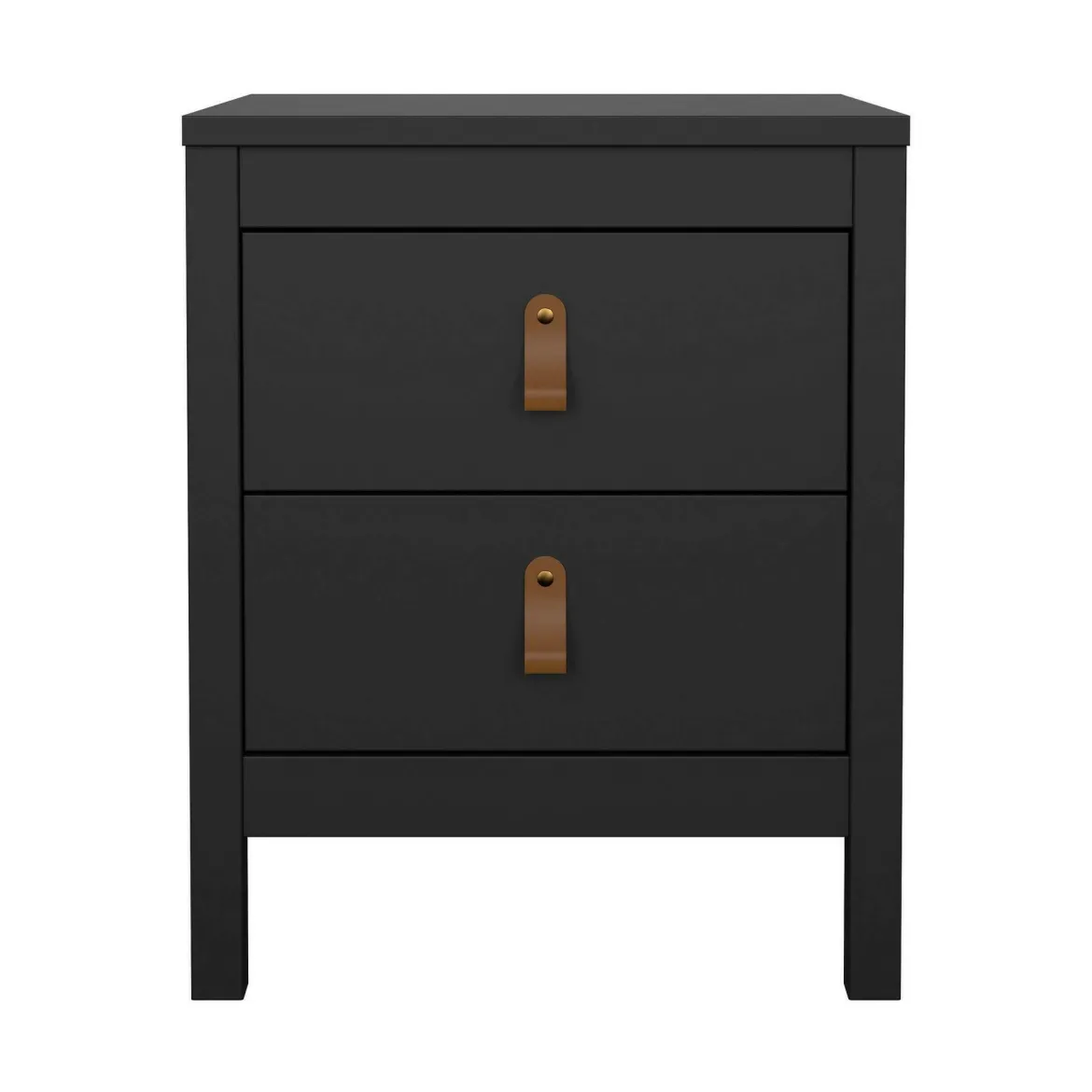 Comodino 2 cassetti nero 43x38x54h cm - Fred