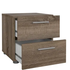Comodino 2 cassetti rovere 40x40x42h cm - Apolla