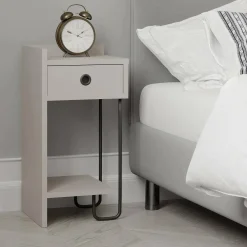 Comodino 1 cassetto beige 32x30x61h cm - Cedro