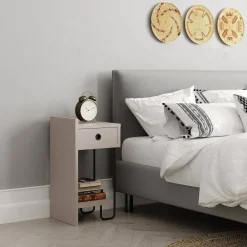 Comodino 1 cassetto beige 32x30x61h cm - Cedro