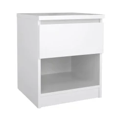Comodino 1 cassetto bianco lucido 40x40x49h cm - Scolastica