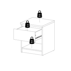 Comodino 1 cassetto bianco lucido 40x40x49h cm - Scolastica