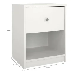 Comodino 1 cassetto bianco 37x35x47h cm - Giustina