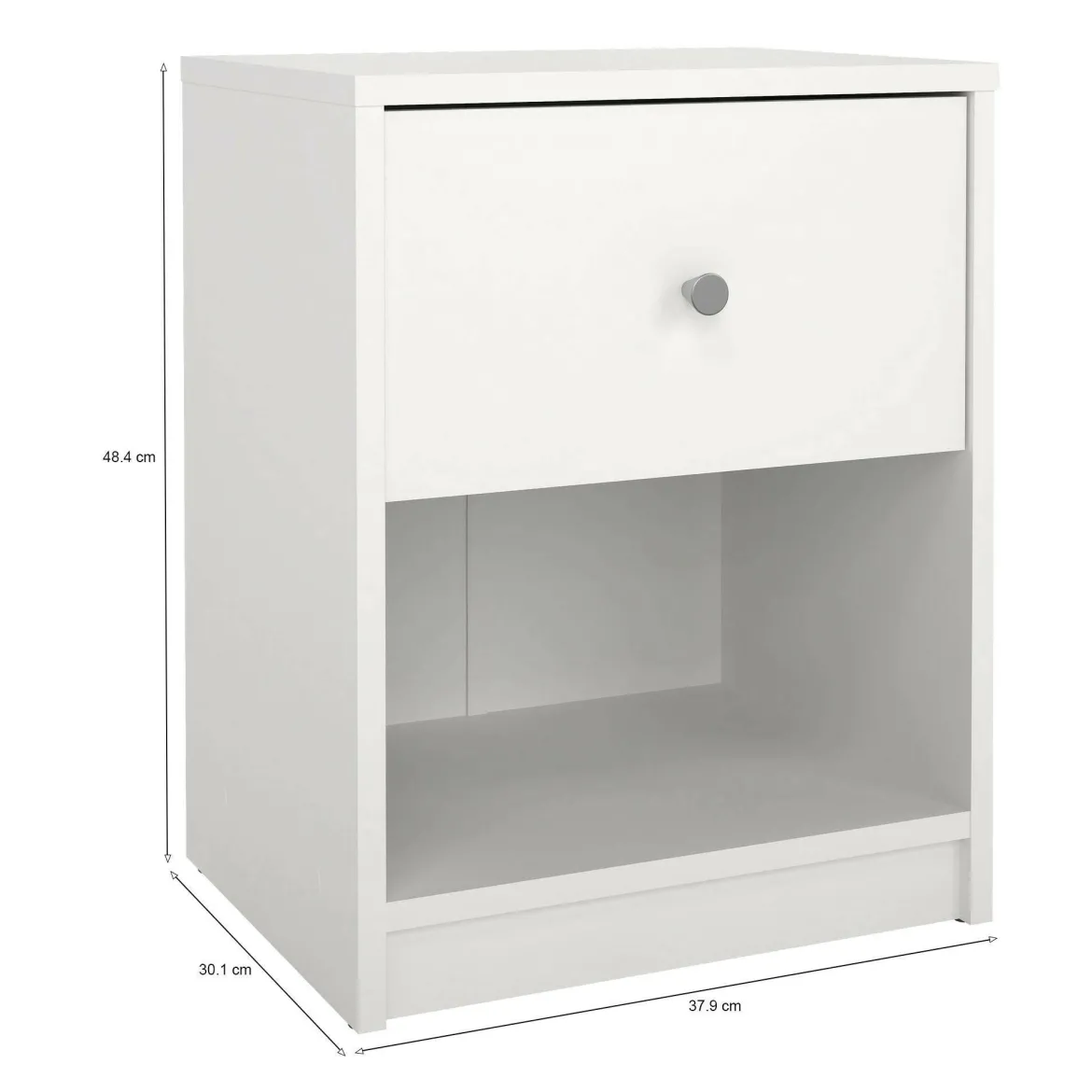 Comodino 1 cassetto bianco 37x35x47h cm - Giustina