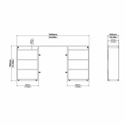 Comodino classico bianco lucido 164x26x79h cm - Delfino
