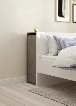 Comodino classico cemento e bianco lucido 164x26x79h cm - Delfino