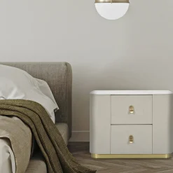 Comodino classico crema e oro 60x40x47h cm - Christov