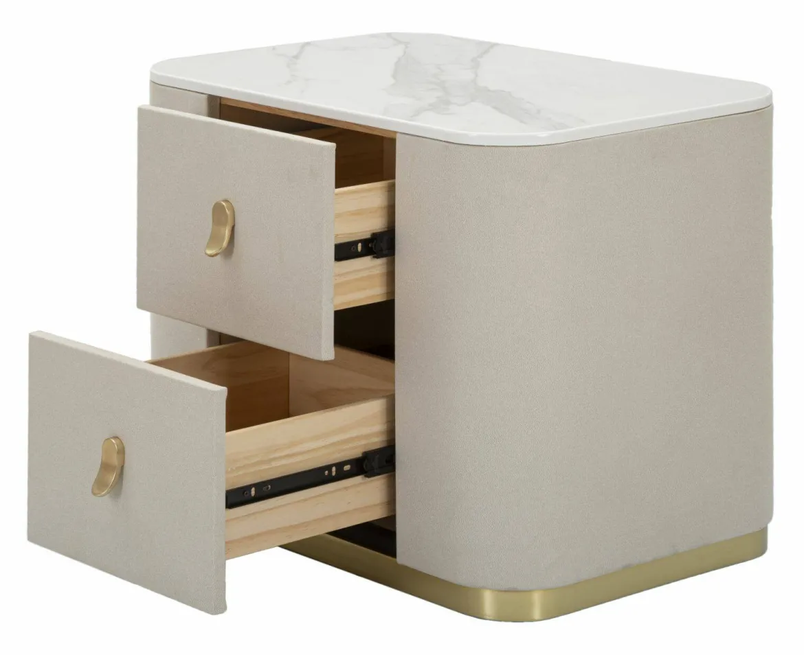 Comodino classico crema e oro 60x40x47h cm - Christov