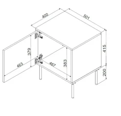Comodino classico nero 50x40x61h cm - Set di 2 comodini Ussana