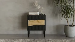 Comodino classico nero 50x40x61h cm - Set di 2 comodini Ussana