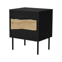 Comodino classico nero 50x40x61h cm - Set di 2 comodini Ussana