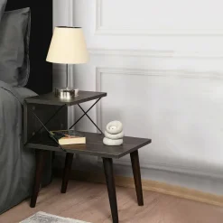 Comodino design grigio cenere 50x40x55h cm - Newton