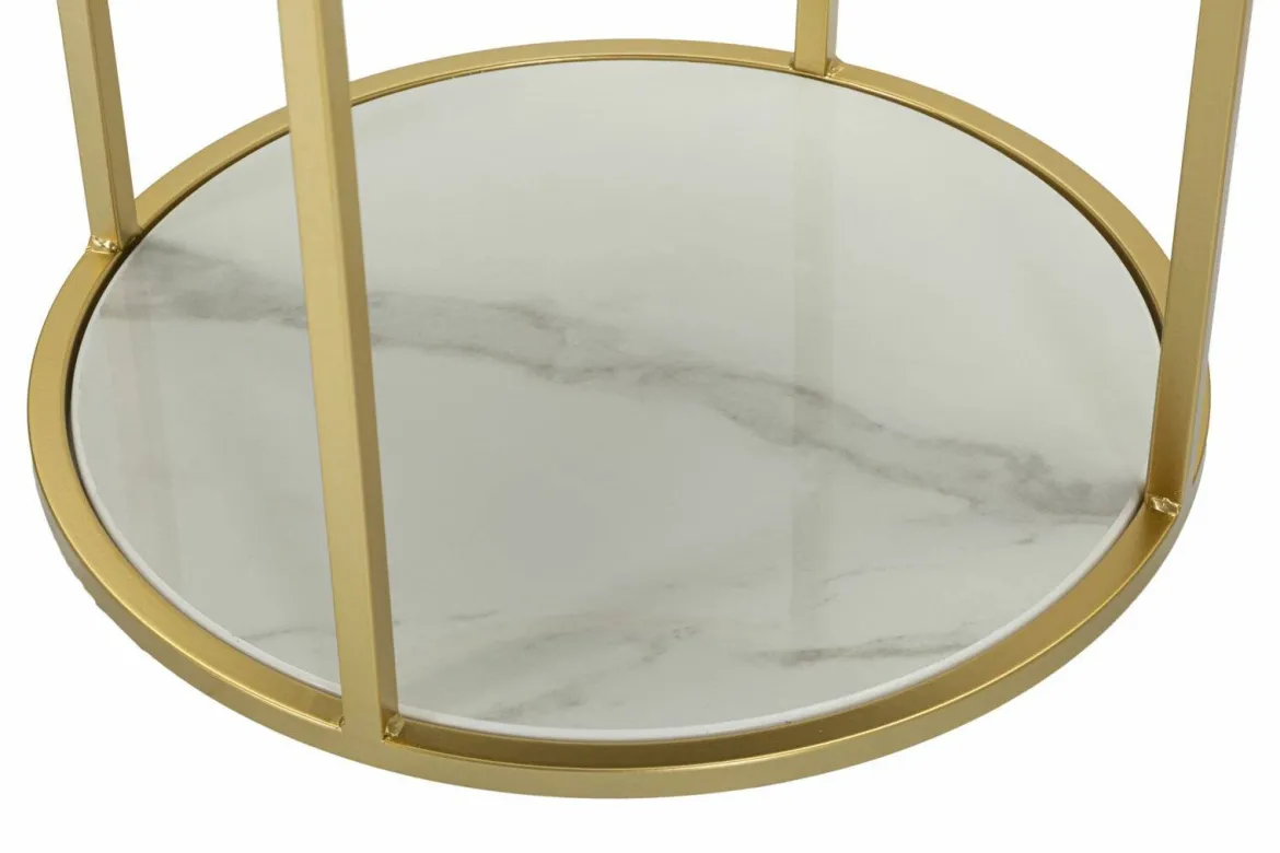 Comodino Gerhard, 42x42 h48 cm, Crema e Bianco