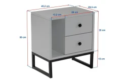 Comodino industrial beige e oro 45x29x50h cm - Rhiannon