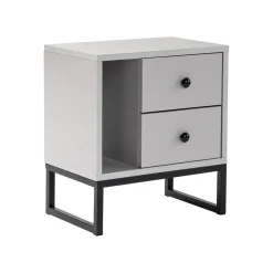 Comodino industrial grigio e nero 45x29x50h cm - Rhiannon