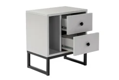 Comodino industrial grigio e nero 45x29x50h cm - Rhiannon