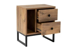 Comodino industrial legno e nero 45x29x50h cm - Rhiannon
