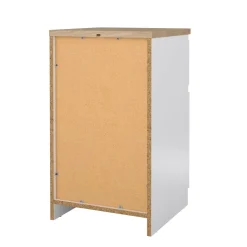 Comodino in legno bianco lucido e rovere 40x40x70h cm - Delfini