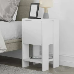 Comodino in legno bianco 30x30x55h cm - Filippa