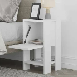 Comodino in legno bianco 43x38x54h cm - Fred