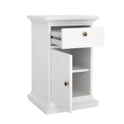 Comodino in legno bianco 43x40x69h cm - Mauricette