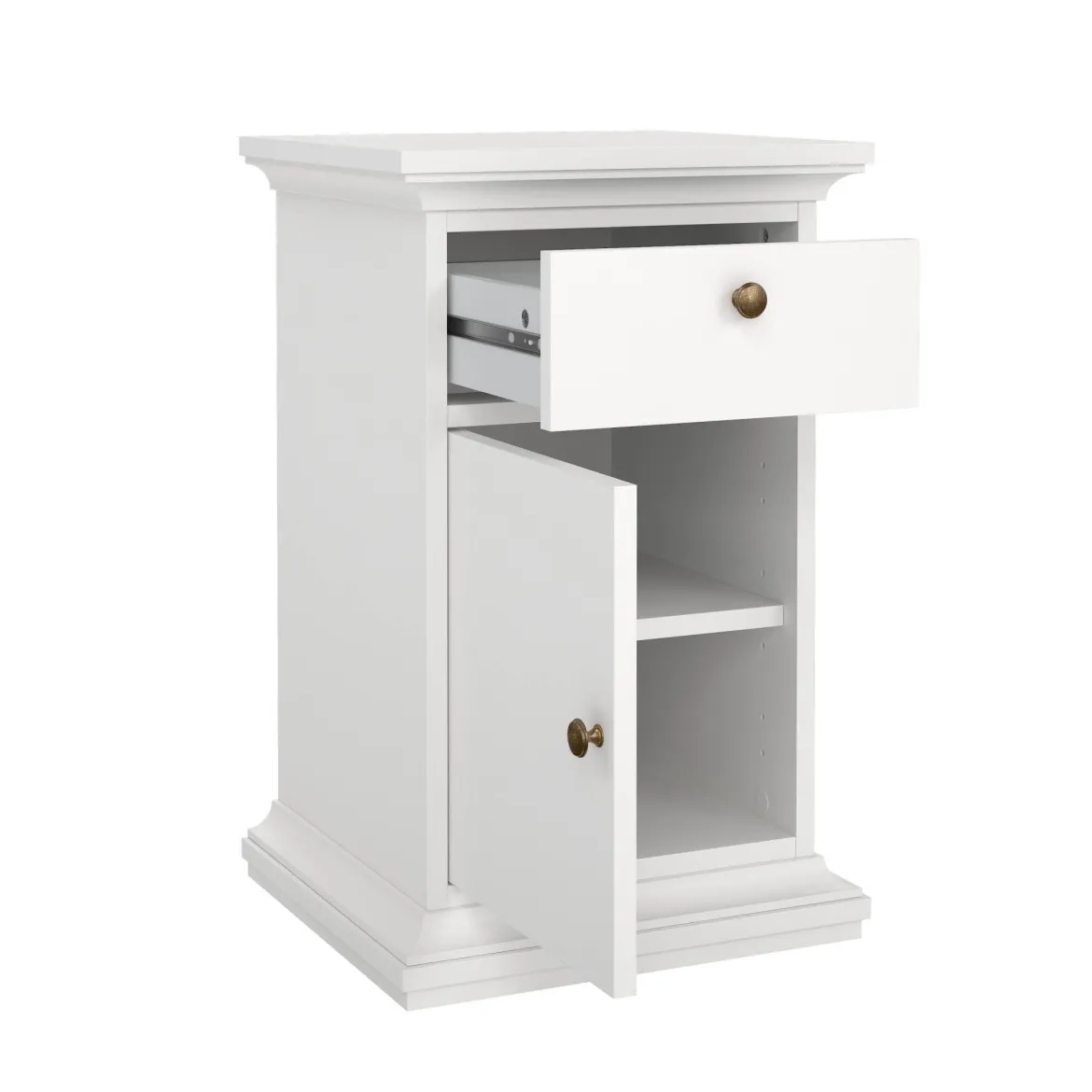 Comodino in legno bianco 43x40x69h cm - Mauricette
