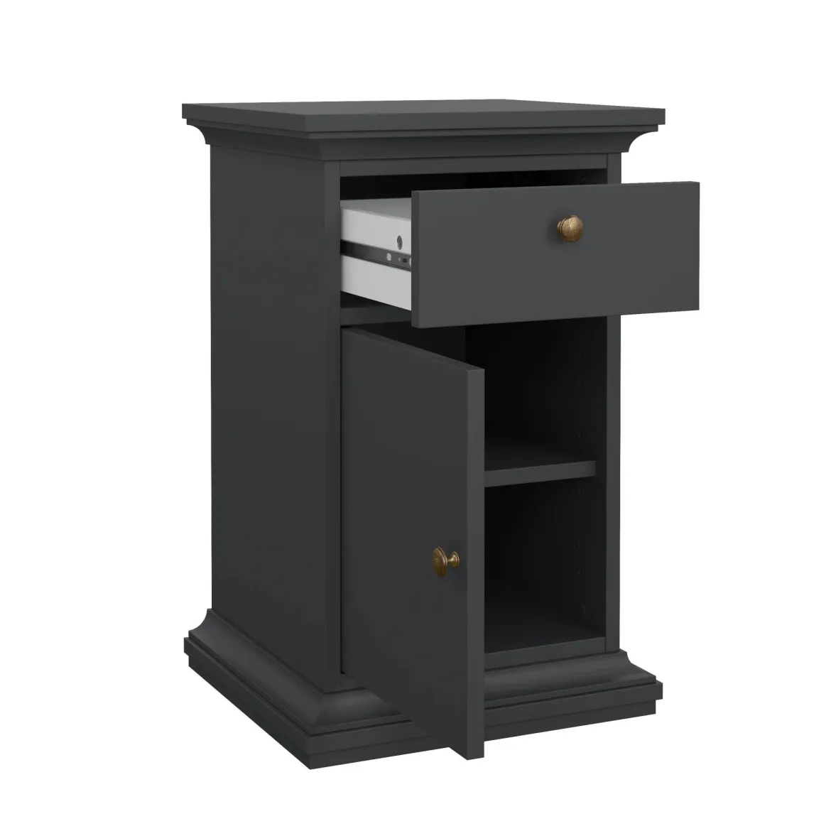 Comodino in legno grigio 43x40x69h cm - Mauricette
