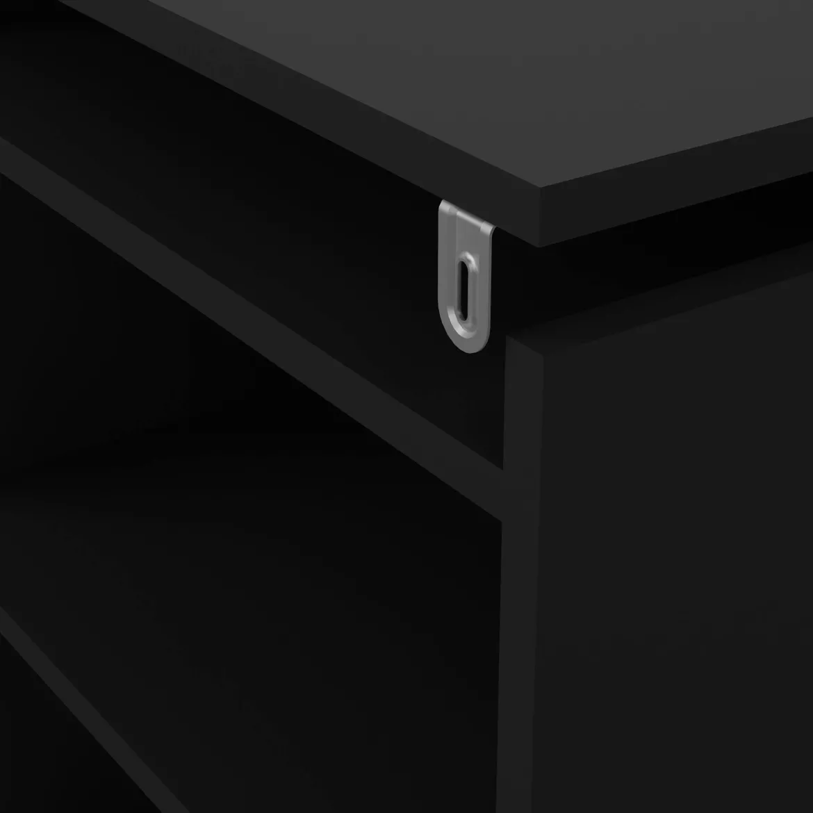 Comodino in legno nero 164x26x79h cm - Shary