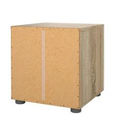 Comodino in legno quercia e bianco lucido 40x40x42h cm - Apolla
