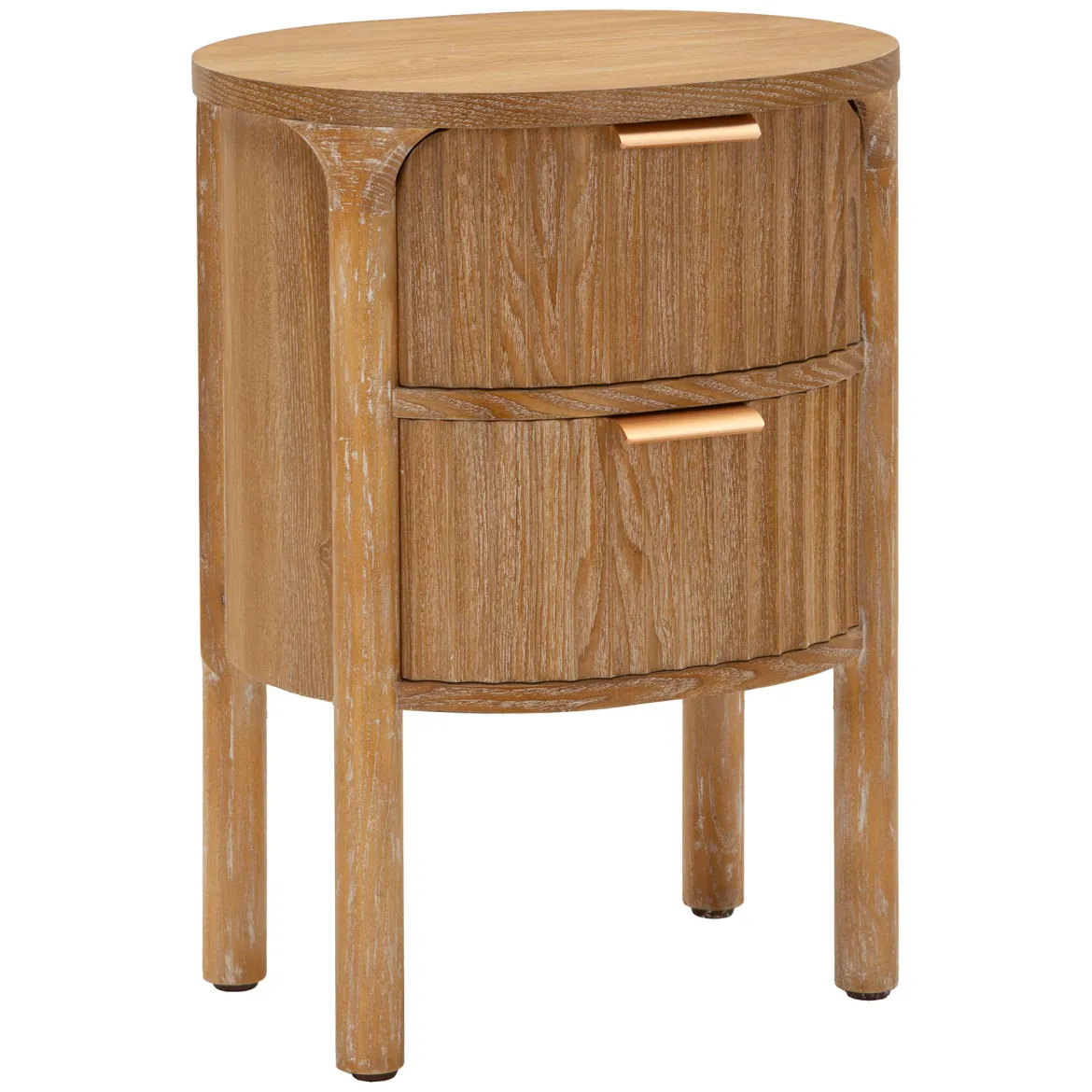 Comodino Marrone Ciliegio oro 2 Cassetti un Ripiano 38x35x52h cm, Apertura Scorrevole - Falile