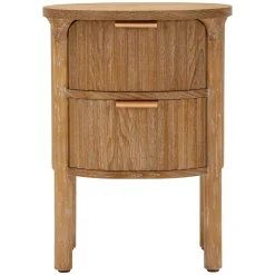 Comodino Marrone Ciliegio oro 2 Cassetti un Ripiano 38x35x52h cm, Apertura Scorrevole - Falile