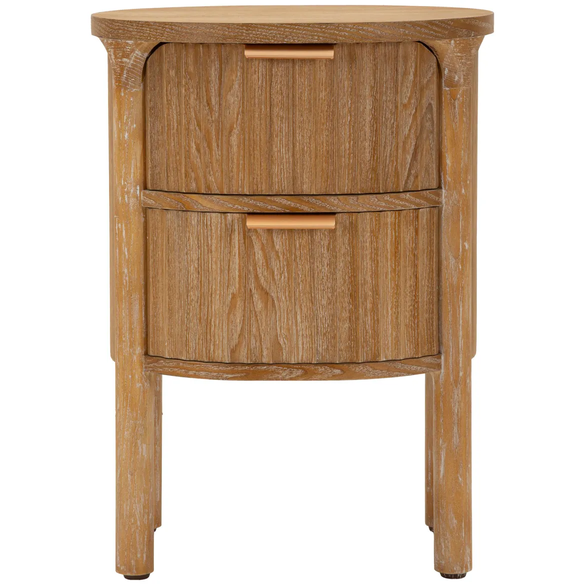 Comodino Marrone Ciliegio oro 2 Cassetti un Ripiano 38x35x52h cm, Apertura Scorrevole - Falile