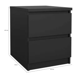 Comodino minimal nero 50x40x49h cm - Daiki