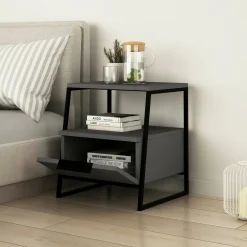 Comodino moderno antracite 45x40x50h cm - Alonso