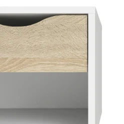 Comodino moderno bianco e quercia 50x39x49h cm - Lucina