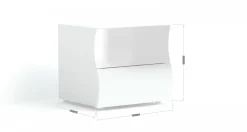Comodino moderno bianco lucido 50x40x41h cm - Thanatos