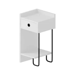 Comodino moderno bianco 32x30x61h cm - Cedro